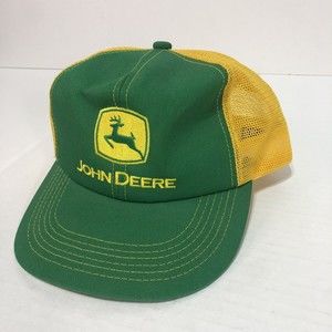 Vintage John Deere Snapback Trucker Hat/Cap Green and Yellow, K-Products